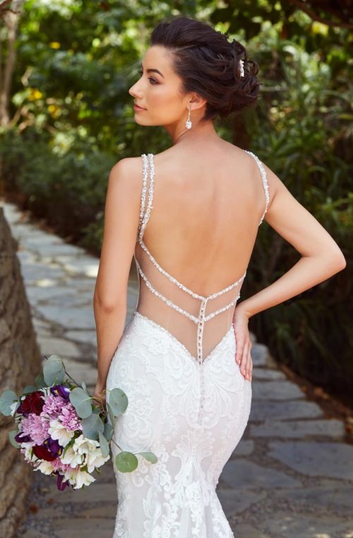 Lace Mermaid Wedding Dresses V Neck Appliques Beads Court Train Illusion Beach Wedding Dress Sexy Backless Plus Size Boho Bridal Gowns