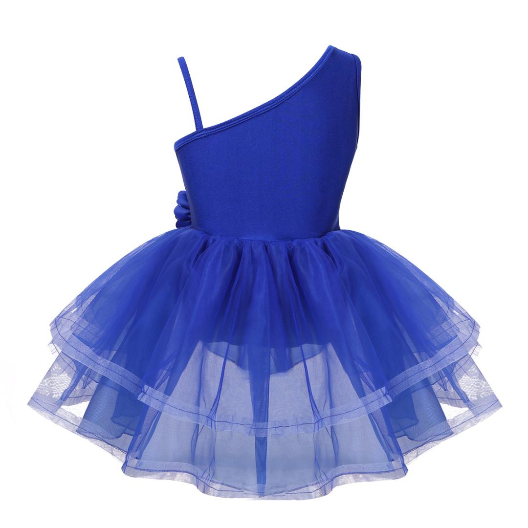 iEFiEL Girls One-Shoulder Tutu Ballet Dress Gymnastics Leotards for Girls Ballerina Dancewear Sequins Ballet Costume Dance Dress