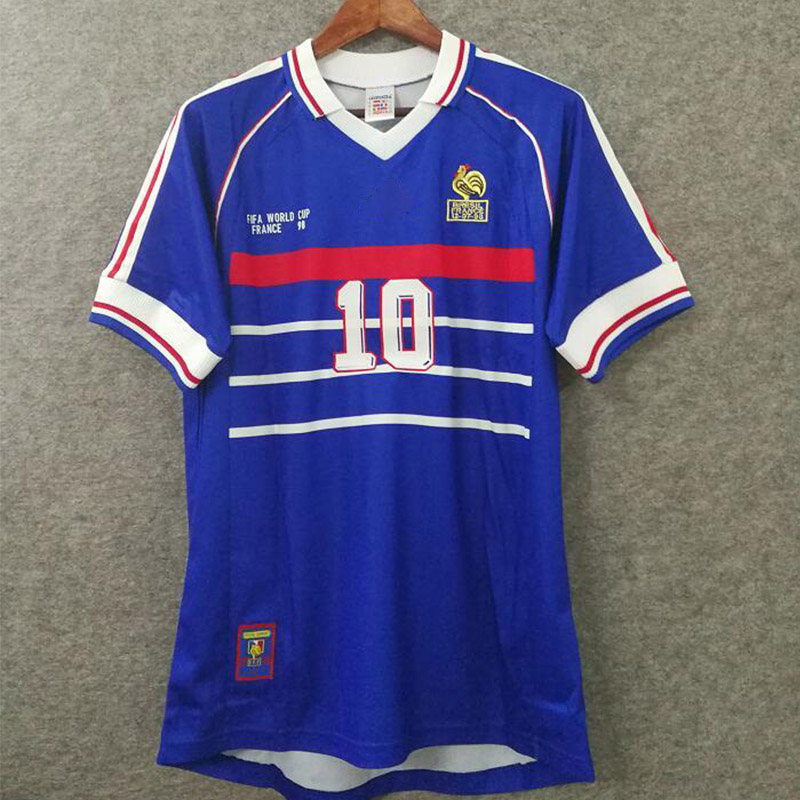 1998 French vintage return jersey 10 ZIDANE 7 Deschamps 12 Henry Classic football uniform for the 98 World Cup soccer jersey, Away
1998 French vintage return jersey 10 ZIDANE 7 Deschamps 12 Henry Classic football uniform for the 98 World Cup soccer jersey, Away