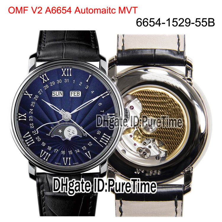 OMF V2 Villeret Moonphase & Complete Calendar 6654-1529-55B A6654 Automatic Mens Watch Steel Case Blue Dial Leather Best Edition Puretime, Extra strap
OMF V2 Villeret Moonphase & Complete Calendar 6654-1529-55B A6654 Automatic Mens Watch Steel Case Blue Dial Leather Best Edition Puretime, Extra strap