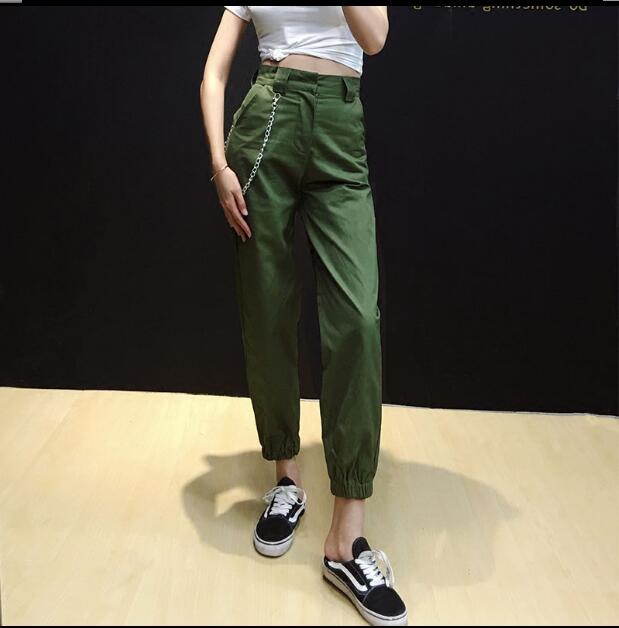 Women Waist Chains Sweatpants Green Cargo Pants Joggers Long Zipper Trousers Streetwear Harem Pants Pantalon Female Slacks, As pic
Women Waist Chains Sweatpants Green Cargo Pants Joggers Long Zipper Trousers Streetwear Harem Pants Pantalon Female Slacks, As pic