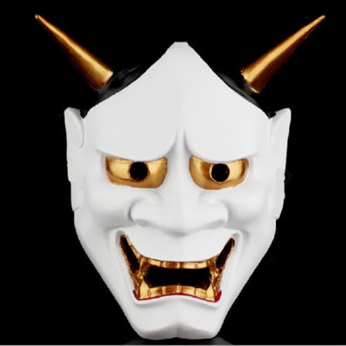 Vintage Japanese Buddhist Evil Oni Noh Hannya Mask Halloween Costume Horror Mask Red White Party Masks