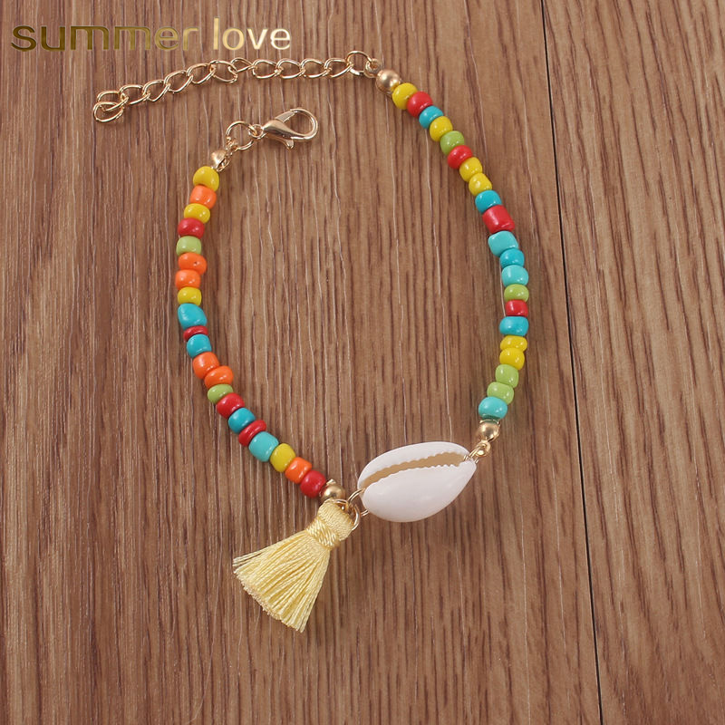2019 New Handmade Colorful Beads Braided Bracelet for Women Girls Bohemia Elastic Natural Shell Charm Tassel Bangle Bracelet Trendy Jewelry
2019 New Handmade Colorful Beads Braided Bracelet for Women Girls Bohemia Elastic Natural Shell Charm Tassel Bangle Bracelet Trendy Jewelry