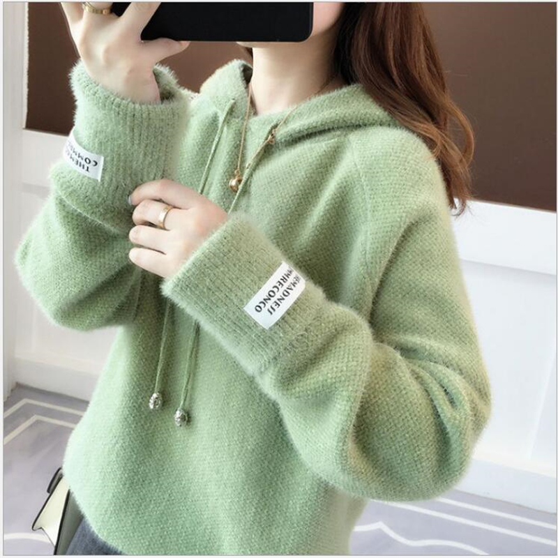 women sweaters fashion 2019 hooded female cashmere sweater pullover fashion women's sweater female casual pull femme F110, Green
women sweaters fashion 2019 hooded female cashmere sweater pullover fashion women's sweater female casual pull femme F110, Green