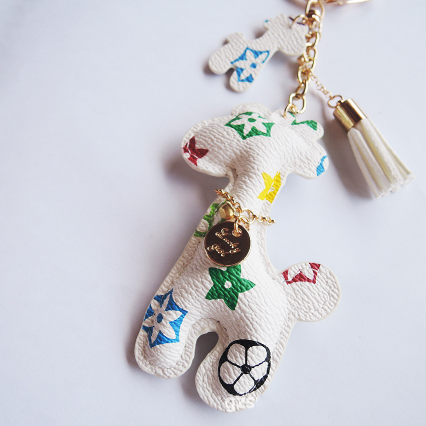 Leather Designer Keyring PU Animal Pendant Bag Charms Keychains Cute Fashion Gift Jewelry Accessories Cartoon Giraffe Key Chains Ring Holder 222