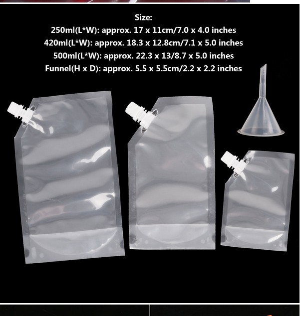 Reusable Drinking Flask for Alcohol with Funnel Transparent Whisky Hip Flasks Concealable Liquor Pouch Bridesmaid Gift
