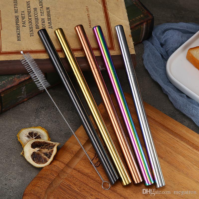 Reusable Stainless Steel Straw Set Straight Bent Straw Cleaning Brush 5PCS Metal Smoothies Drinking Straws Set
Reusable Stainless Steel Straw Set Straight Bent Straw Cleaning Brush 5PCS Metal Smoothies Drinking Straws Set