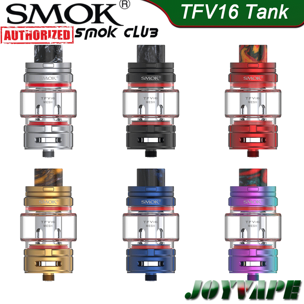 SMOK TFV16 TANK 9ml TFV16 Sub ohm Mesh Atomizer with Dual & Triple Mesh Coils Max Airflow King Returner 100% Original
SMOK TFV16 TANK 9ml TFV16 Sub ohm Mesh Atomizer with Dual & Triple Mesh Coils Max Airflow King Returner 100% Original