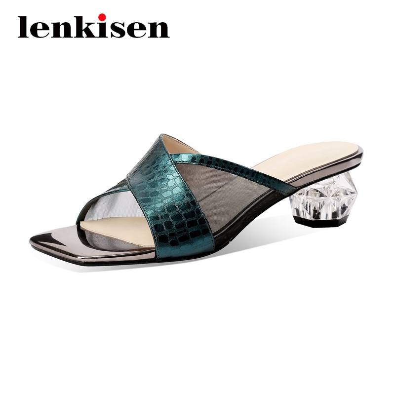 Lenkisen new stone pattern mixed cloth sunscreen high quality square peep toe med crystal heels slip on summer sandals women L44, Green
Lenkisen new stone pattern mixed cloth sunscreen high quality square peep toe med crystal heels slip on summer sandals women L44, Green