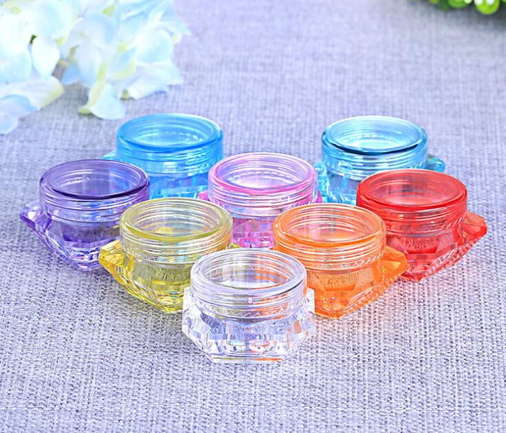 3g 5g Diamond Shaped Empty Plastic Jar Cosmetic Containers Cream Bottle Small Sample Box Bottle Cosmetic Packing Box