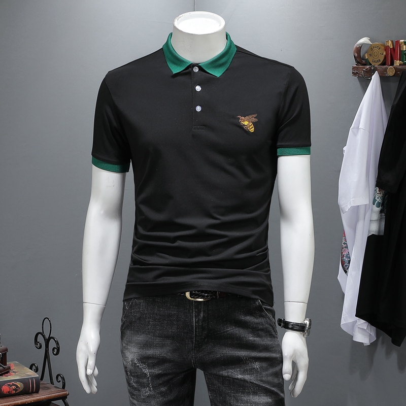 2019 Trendy Business Casual Slim Lapel Short Sleeve T-Shirt Summer Short Men's Button Fashion Slim Polo Shirt Men's Top, White
2019 Trendy Business Casual Slim Lapel Short Sleeve T-Shirt Summer Short Men's Button Fashion Slim Polo Shirt Men's Top, White