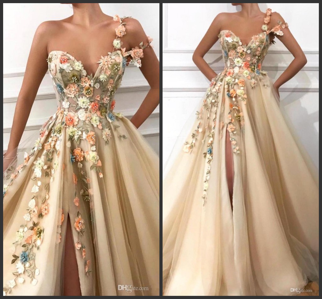 2019 One Shoulder Tulle A Line Long Prom Dresses 3D Floral Lace Applique Beaded Split Floor Length Formal Party Evening Dresses, Water melon
2019 One Shoulder Tulle A Line Long Prom Dresses 3D Floral Lace Applique Beaded Split Floor Length Formal Party Evening Dresses, Water melon