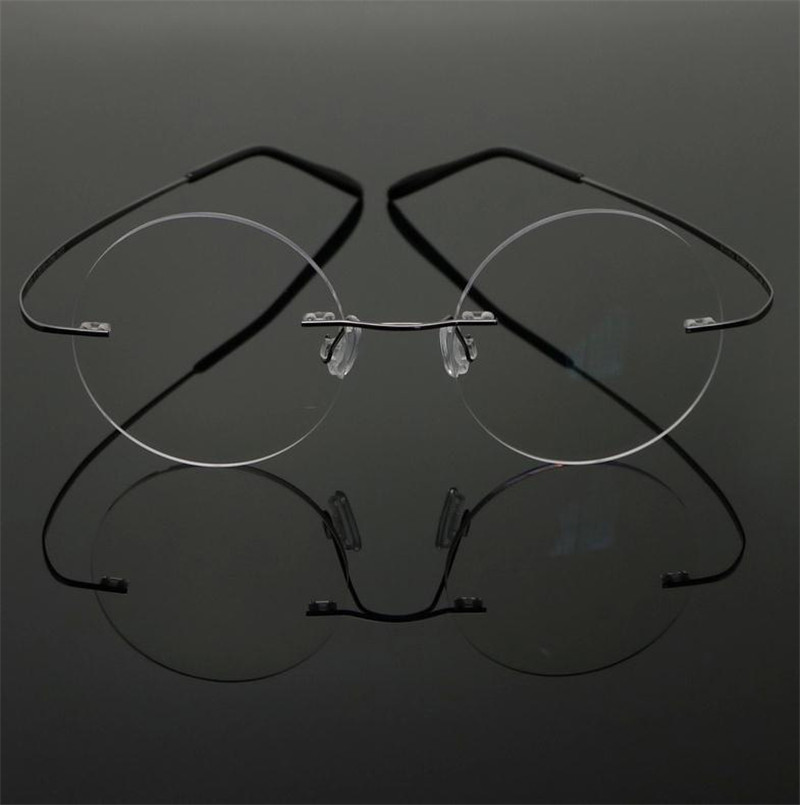 Wholesale-Steve Jobs Star Style Ultra-light Memory Titanium Rimless Myopia E Optical Glasses Frame Men Eyewear Oculos De Grau 6Pcs/Lot