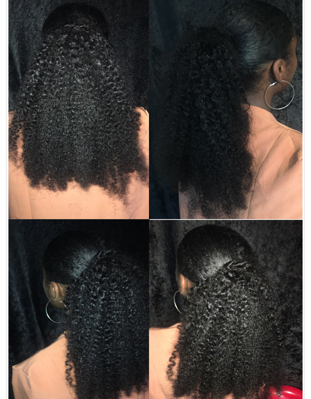 12inch Kinky Curly Human Hair Ponytail Extension Wrap Around drawstring Kinkys Curly Clip in Afro Curly Human hair Ponytail Extensions 140g