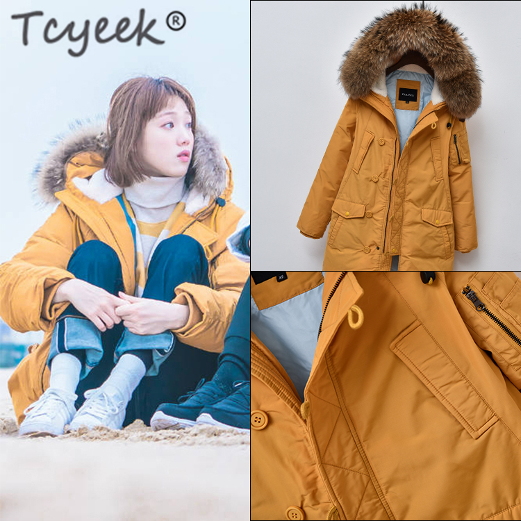 Tcyeek 2019 Fashion Brand Natural Racoon Fur Duck Down Jacket Women Winter Long Coat Thick Warm Abrigos Mujer Outwear Hiver 088, Yellow
Tcyeek 2019 Fashion Brand Natural Racoon Fur Duck Down Jacket Women Winter Long Coat Thick Warm Abrigos Mujer Outwear Hiver 088, Yellow