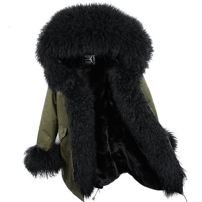 winter furs parkas Black Mongolia sheep fur trim hoody black rabbit furs lining army green long jackets with sleeve cuff fur, Choose the model
winter furs parkas Black Mongolia sheep fur trim hoody black rabbit furs lining army green long jackets with sleeve cuff fur, Choose the model