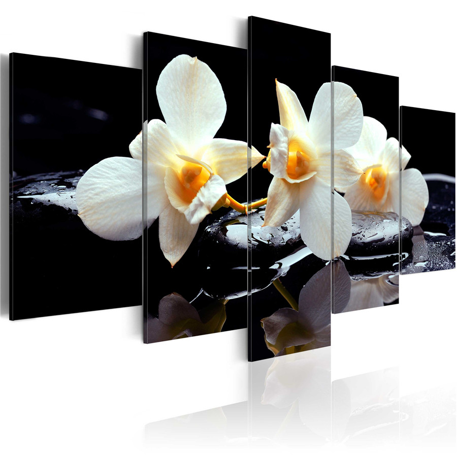 5pcs/set Home Decor Art Oil Painting (No Frame) On Canvas Floral Wall Canvas Posters