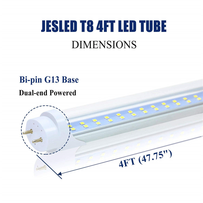 Stock in US + 4ft led tube 22W 28W Cold White 1200mm 4 foot SMD2835 96pcs/192pcs Super Bright Led Fluorescent Tubes AC85-265V UL