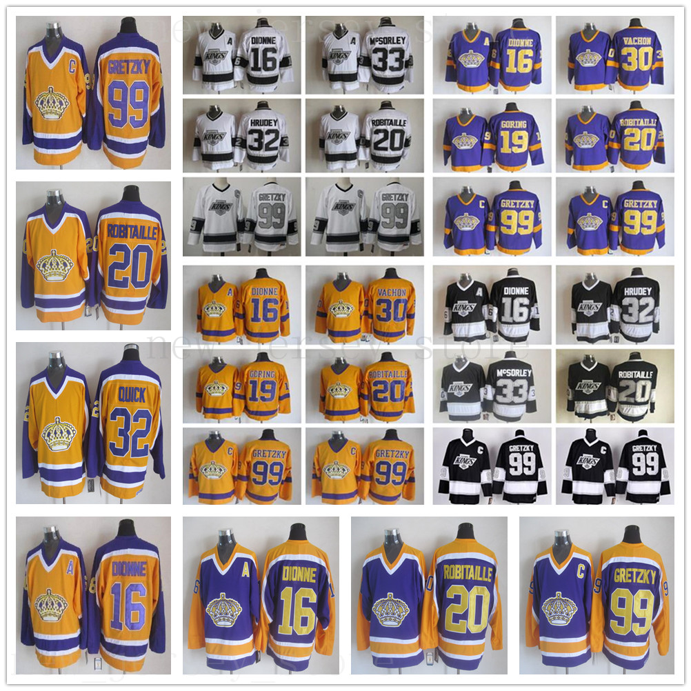 Vintage CCM Stitched ice Hockey 99 Wayne Gretzky Jerseys 32 Jonathan Quick 23 Dustin Brown 19 Butch Goring Black White Yellow Purple Jersey, Black;red
Vintage CCM Stitched ice Hockey 99 Wayne Gretzky Jerseys 32 Jonathan Quick 23 Dustin Brown 19 Butch Goring Black White Yellow Purple Jersey, Black;red