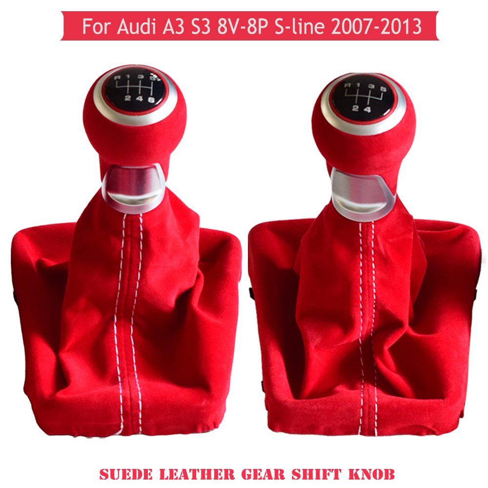 Car Styling Red 5 Speed 6 Speed Gear Shift Knob Fit For Audi A3 S3 8V-8P S-line 2007-2013 With Suede Leather Boots Cover
Car Styling Red 5 Speed 6 Speed Gear Shift Knob Fit For Audi A3 S3 8V-8P S-line 2007-2013 With Suede Leather Boots Cover