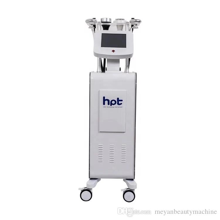 High Quality 6 in 1 cavitation rf vacuum vibration body massager slimming machine physiotherapy HPT Beauty Salon Equipment