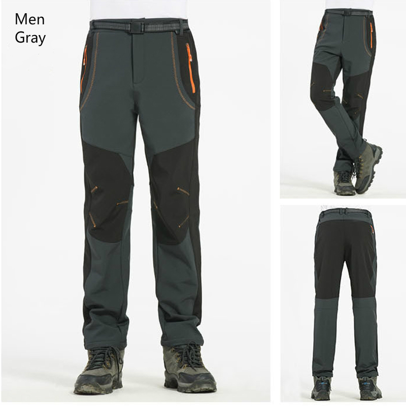 2022 Toppick Winter Men Women clothings Hiking Pants Outdoor Softshell Trousers Waterproof Windproof Thermal for Camping Ski Climbing clothing big siz