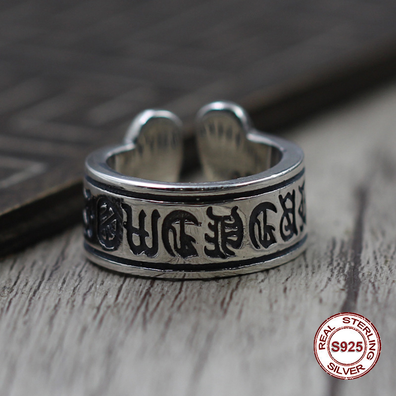 S925 Men's Sterling Silver Rings Personality retro classic punk style Sanskrit Open ring Send a gift to love 2019 new hot
S925 Men's Sterling Silver Rings Personality retro classic punk style Sanskrit Open ring Send a gift to love 2019 new hot