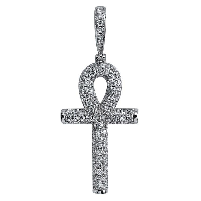 hip hop anhur diamonds pendant necklaces for men women luxury crystal gold silver pendants 18k gold plated ankh chain necklace gifts