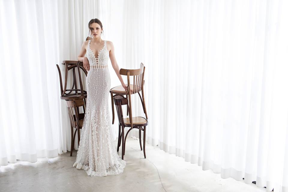 Asaf Dadush Mermaid Wedding Dresses V Neck Illusion Bodice Lace Applique Plus Size Beach Wedding Dress Backless Sexy Bridal Gowns Customize