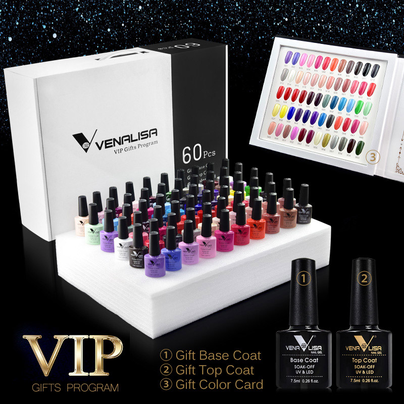 12pcs*7.5ml Gel Varnish Fast Shipment Original Nail Art Manicure 60 Colours Soak Off Gel Lacquer LED UV Nail Polish