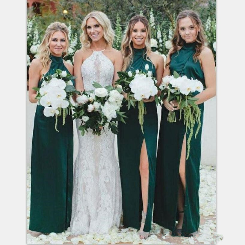 Elegant Hunter Green Mermaid Bridesmaid Dresses High Neck Sheath Wedding Guest Gowns Sexy Party Dresses Maid Of Honor Wear A2
Elegant Hunter Green Mermaid Bridesmaid Dresses High Neck Sheath Wedding Guest Gowns Sexy Party Dresses Maid Of Honor Wear A2