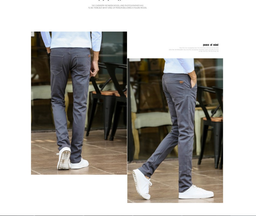 Men Pants Slim Fit Black Red Pantalon Hombre Straight Casual Men Pants Summer Cotton Chinos Male Trousers Office