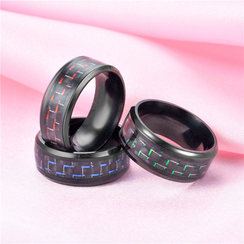 Carbon Fiber Ring Black Wedding Ring Stainless Steel Promise Engagement Rings Mens Women Rings Will and Sandy Fashion Jewelry Gift