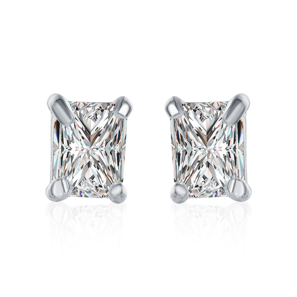 Brand new sterling silver plate Rectangular diamond ear Ding - Whitehead SE098,women's 925 silver Dangle Chandelier earrings 10 pairs a lot