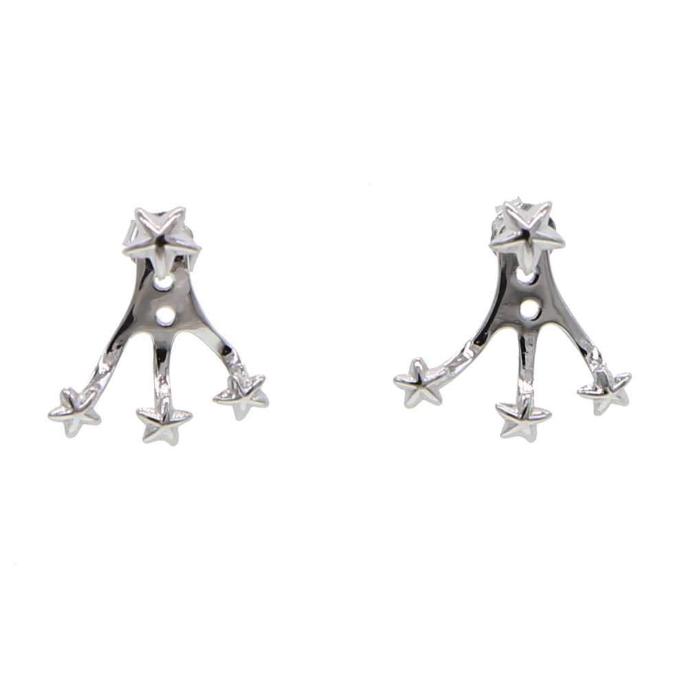 2019 summer beach sea star earring double sided jacket design 925 sterling silver simple jewelry