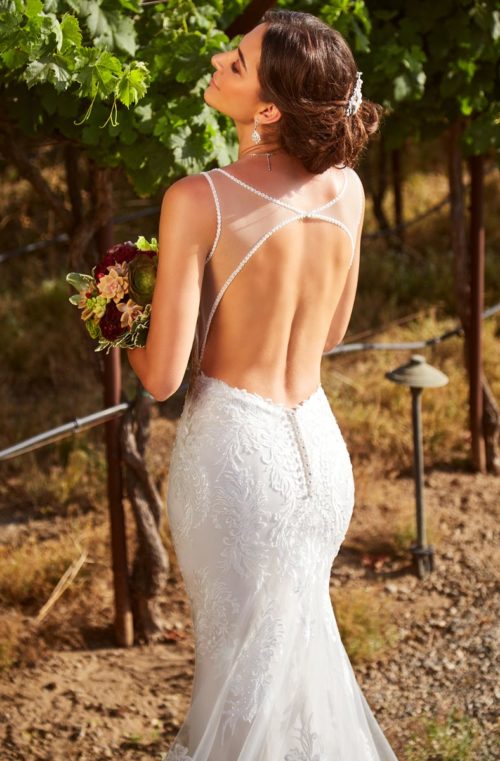 kitty chen mermaid elegant wedding dresses spaghetti neck lace appliqued open backless beaded bridal gowns court train wedding dress