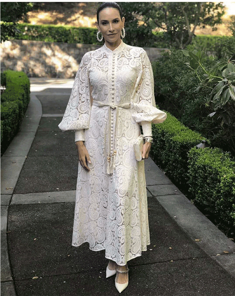 A Line lace Elegant Hollow Out Women Dresses Boho Lantern Long Sleeve High Waist Bandage With Vest Midi White And Black Female Fashion 2020, Same as picture
A Line lace Elegant Hollow Out Women Dresses Boho Lantern Long Sleeve High Waist Bandage With Vest Midi White And Black Female Fashion 2020, Same as picture