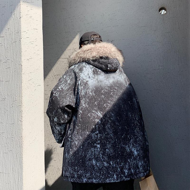 Men's Down & Parkas Camo Parka Men Coats Winter Jacket Thicken Fur Hooded Outwear Warm Coat Clothing Casual