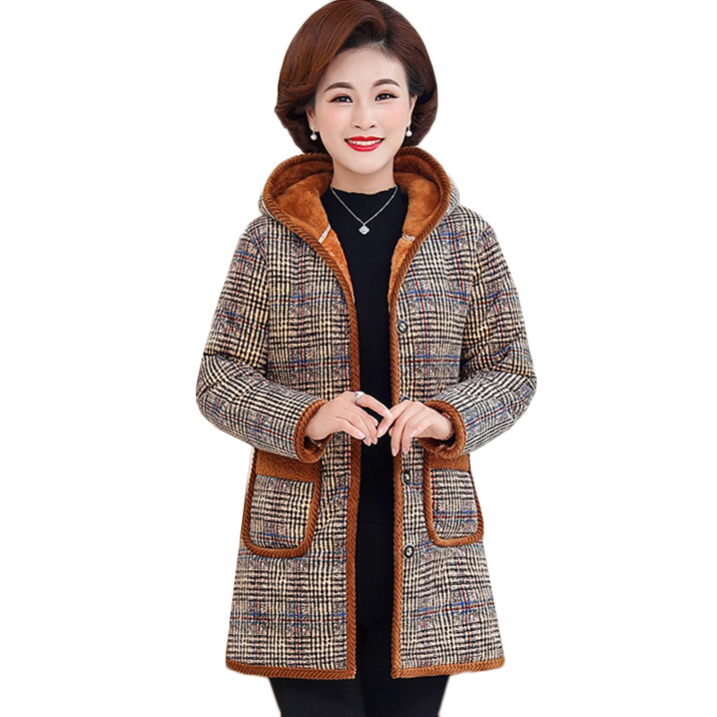 Winter Women Jacket New Print Hooded Outerwear Thicken Warm Middle-aged Mother Clothes Plus Size 5XL 6XL Cotton Padded Coats 211
Winter Women Jacket New Print Hooded Outerwear Thicken Warm Middle-aged Mother Clothes Plus Size 5XL 6XL Cotton Padded Coats 211