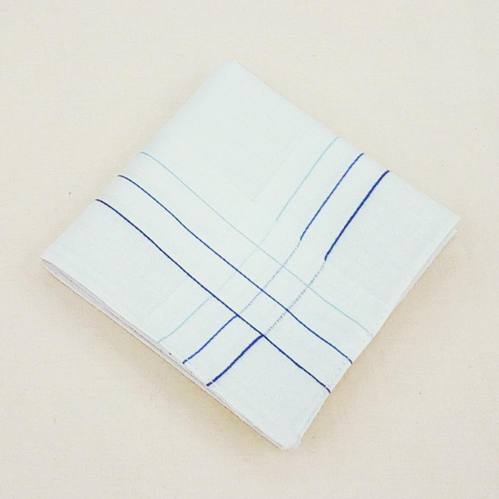 43 * 43CM White Navy Men's Handkerchief Cotton Handkerchief Middle-aged Men's Square