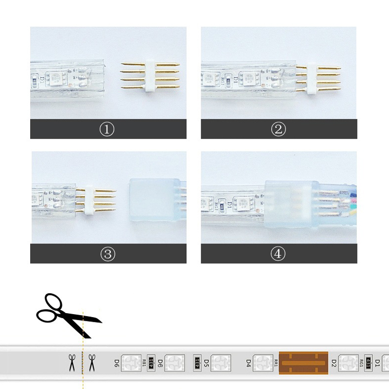 AC110V Led Strips 10M 50M 110V/220V High Voltage SMD 5050 RGB Led Strips Lights Waterproof & IR Remote Control Power Supply