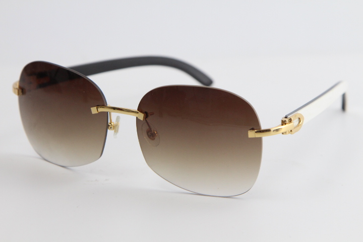 Selling Rimless Sun glasses 8100908 Black Mix White Buffalo Horn Gold metal frame Sunglasses Fashion Best Quality White Inside Black Buffalo
Selling Rimless Sun glasses 8100908 Black Mix White Buffalo Horn Gold metal frame Sunglasses Fashion Best Quality White Inside Black Buffalo
