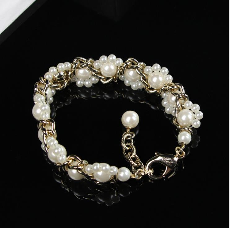 Korean Pearl Bracelet Fashion size pearl woven bracelet Jewelry