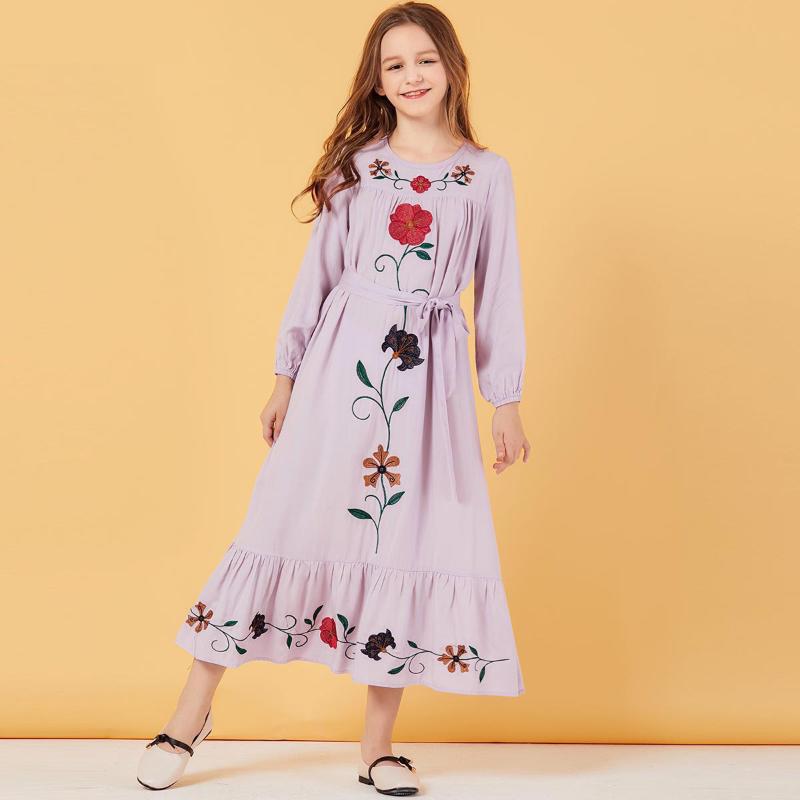 2020 New Embroidery Long Dress for Girls 8 10 12 years Sweet Purple Clothing Teenage Muslim Girl Dress
2020 New Embroidery Long Dress for Girls 8 10 12 years Sweet Purple Clothing Teenage Muslim Girl Dress