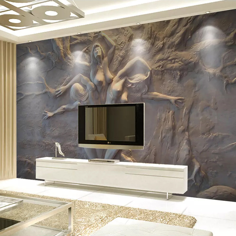 Custom Wallpaper European 3D Stereoscopic Embossed Abstract Beauty Body Art Background Wall Painting Living Room Bedroom Mural