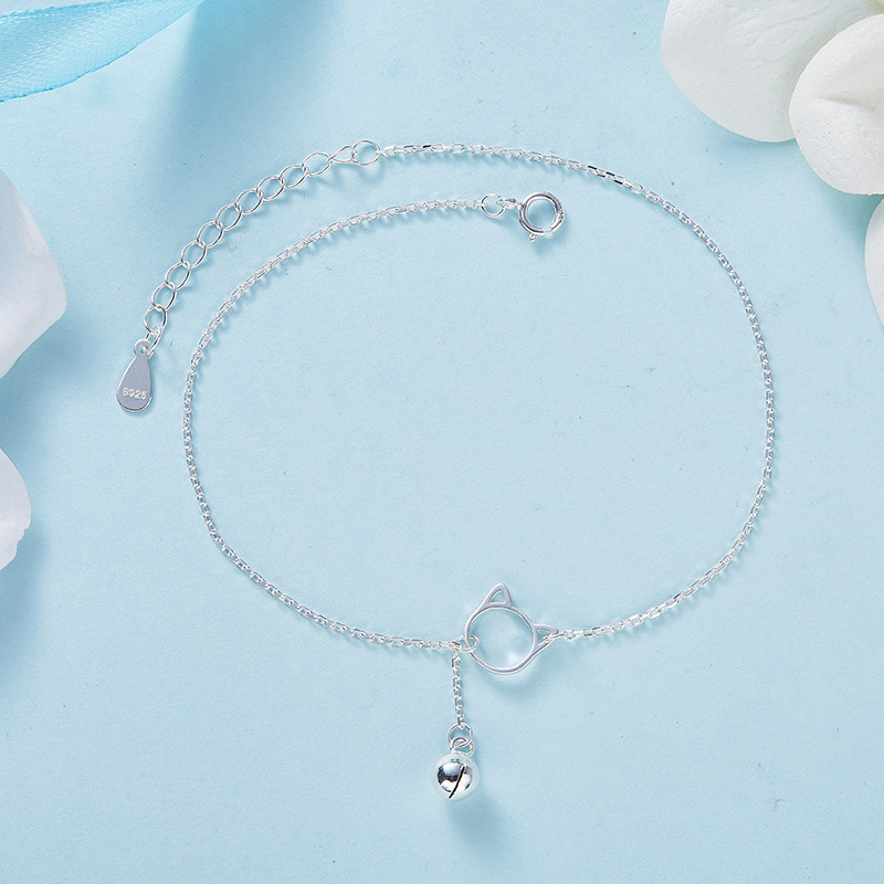 Cute cat foot jewelry 925 Sterling Silver Cat Animal Hollow Bell Chain Charm Minimalist Bracelets for Women Fine Jewelry
Cute cat foot jewelry 925 Sterling Silver Cat Animal Hollow Bell Chain Charm Minimalist Bracelets for Women Fine Jewelry