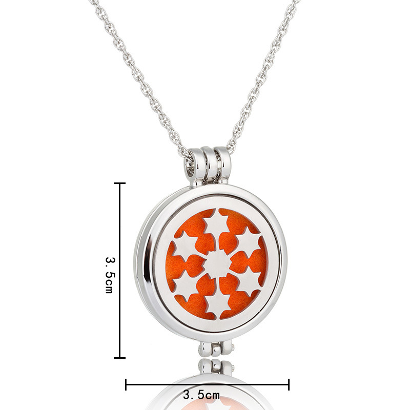 Luminous Diffuser Open Pendant Chain Necklace Aromatherapy Essential Oil Perfume Fashion DIY Jewelry with 7 Refill Pads for Women Wholesale