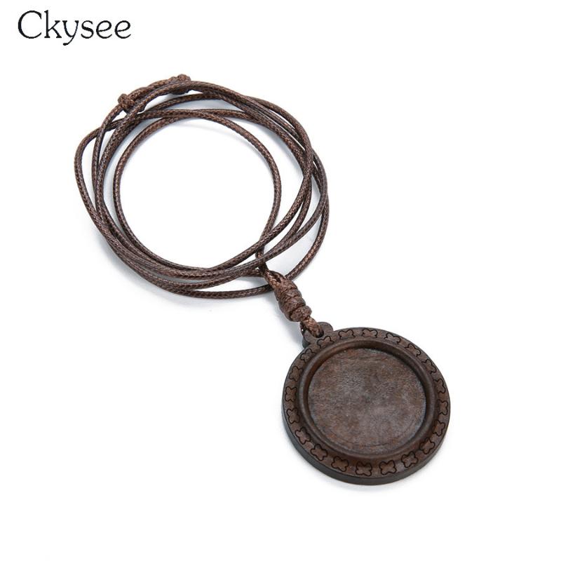 Pendant Necklaces Ckysee 2Pcs/lot 25mm Dia Vintage Round Wood Cabochon Necklace For Women Handmade Long Rope Chain Jewelry Gifts
Pendant Necklaces Ckysee 2Pcs/lot 25mm Dia Vintage Round Wood Cabochon Necklace For Women Handmade Long Rope Chain Jewelry Gifts