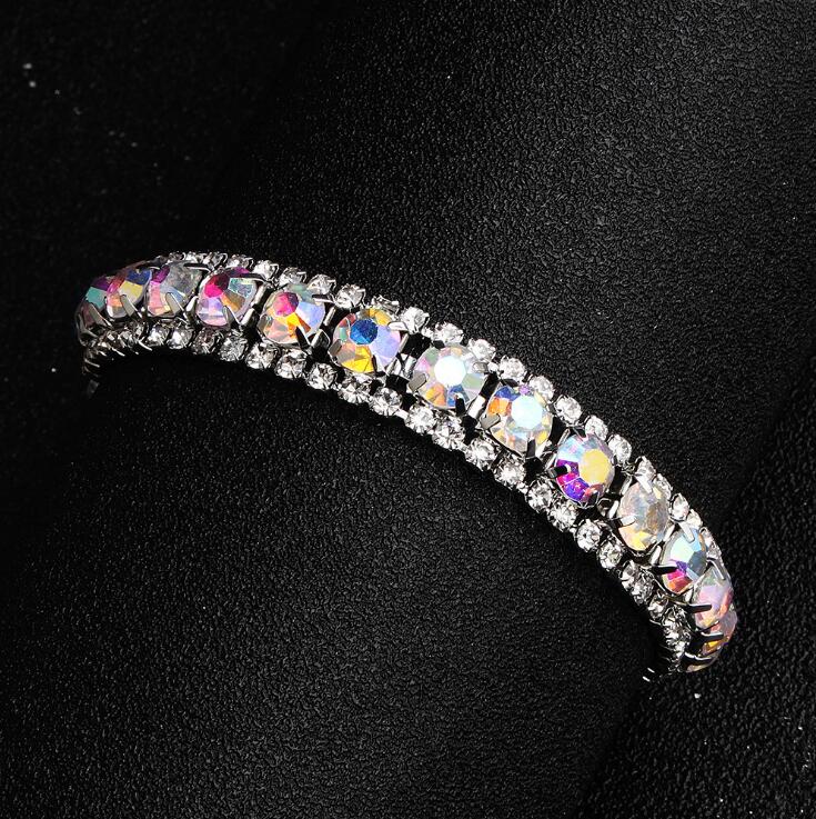 Bridal Bracelets Dazzling Blue Rhinestones Beaded Wedding for Bridal 5 Colors The Great Gatsby Bracelets Girls Party Accessories Cheap