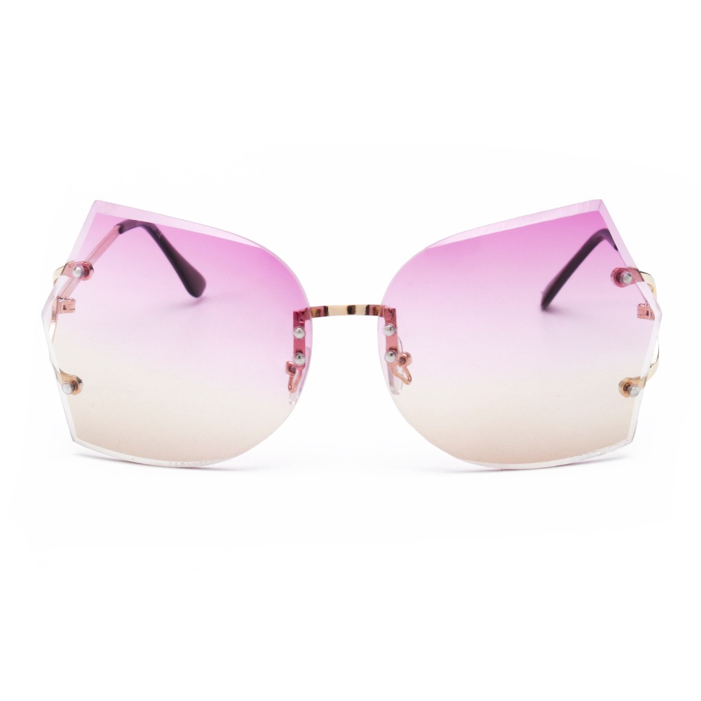 New Arrival Girl Unique Rimless Sunglasses Women Retro Ombre Lens Glasses Eyeglass Frame For Free Shipping